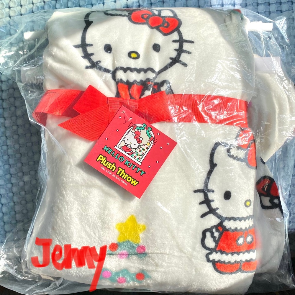RARE Hello Kitty Christmas Blanket